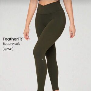 GlowMode Army Green High-Rise Crossover Leggings Size Small